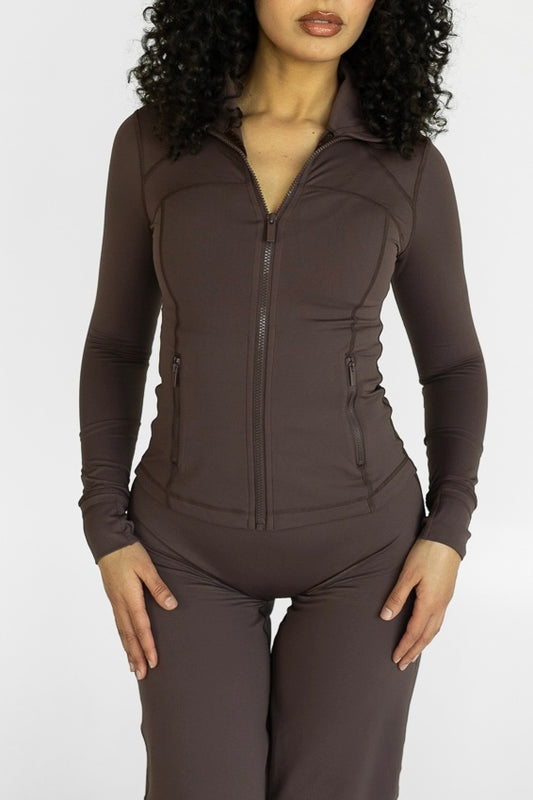 Mocha Zip Up Jacket