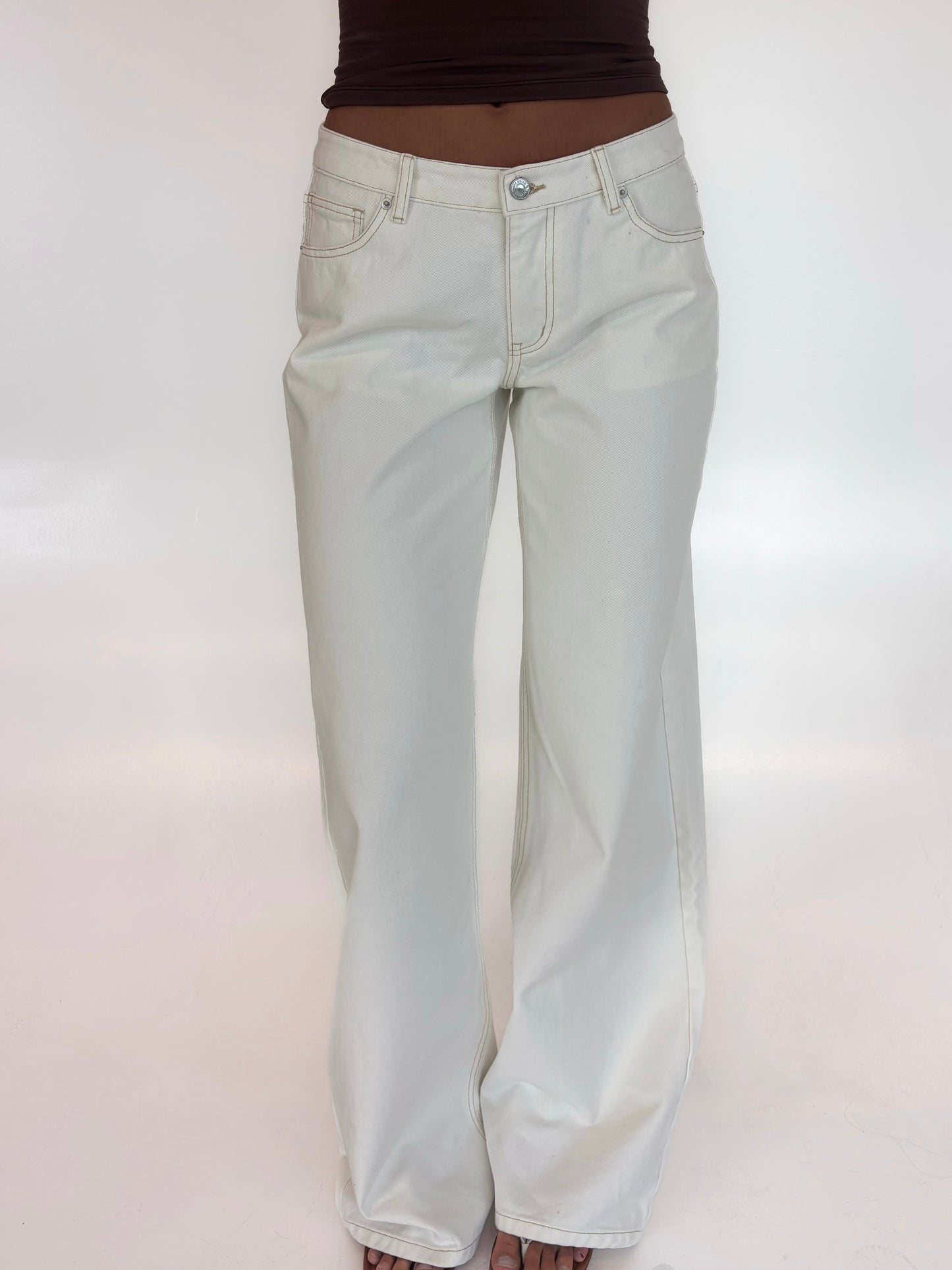 White Low-Mid Rise Jeans