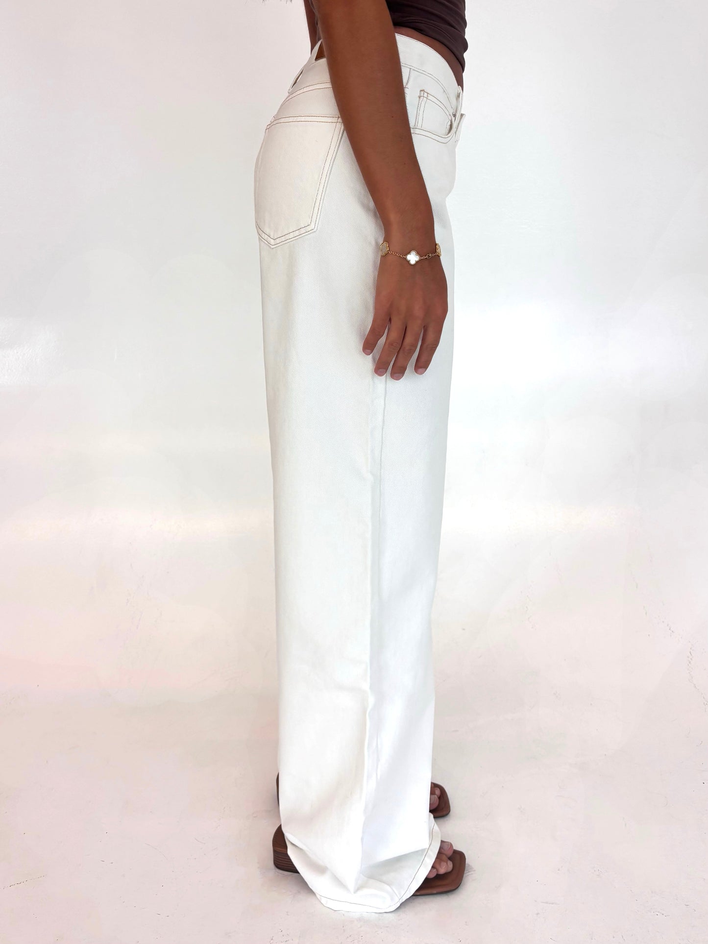White Low-Mid Rise Jeans