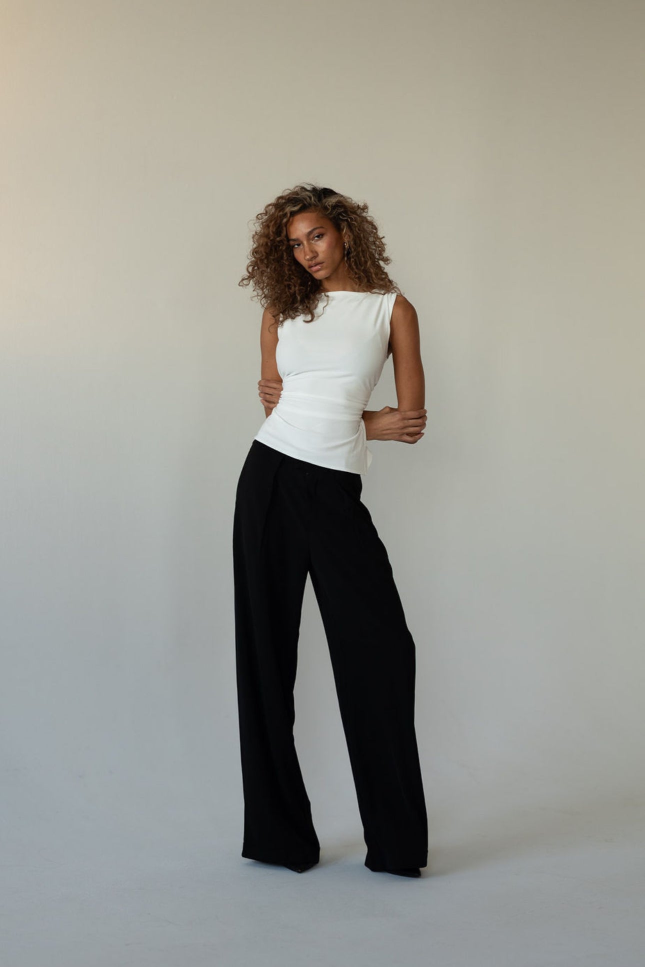 White Sleeveless Top