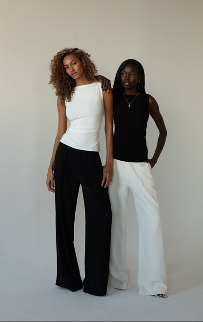 White Sleeveless Top