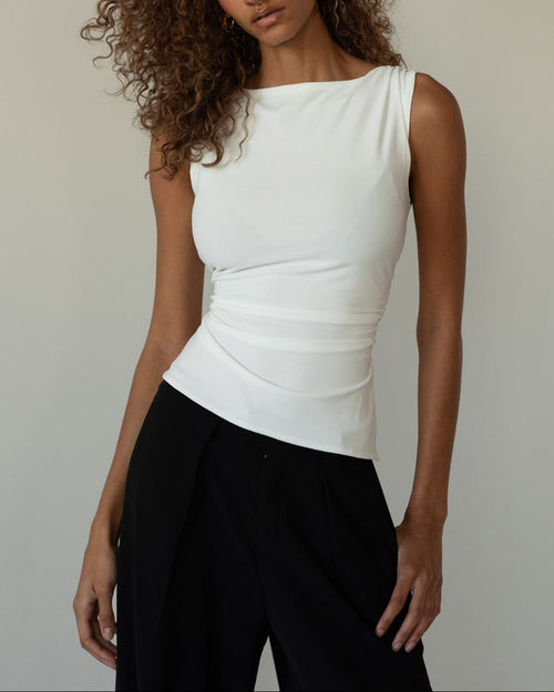 White Sleeveless Top